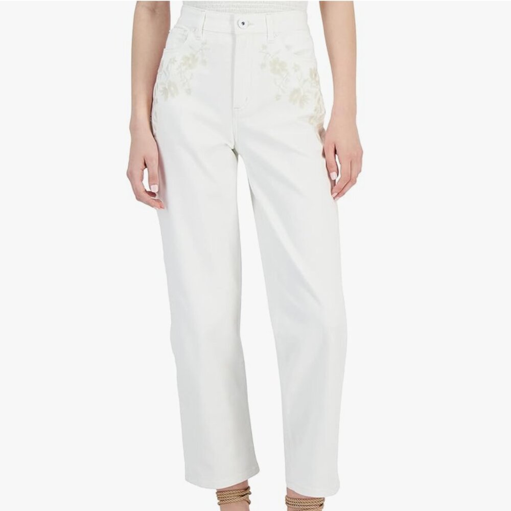 NEW! I.N.C. International Concepts Straight Pants16/33 High Rise‎ Embroidered